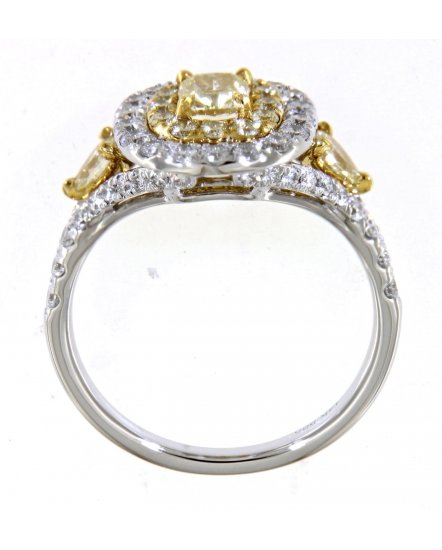 MULTI TONE CUSHION DIAMOND ENGAGEMENT RING (TR4578)