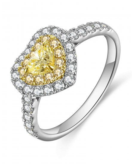 MULTI TONE HEART SHAPE DIAMOND ENGAGEMENT RING (TR4579)