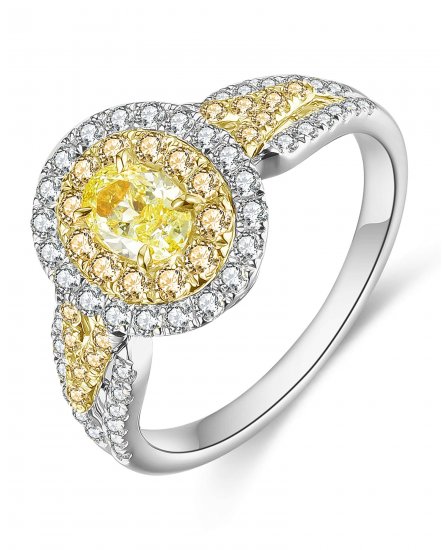 MULTI TONE OVAL DIAMOND ENGAGEMENT RING (TR4580)