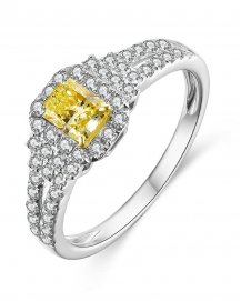 MULTI TONE RADIANT DIAMOND ENGAGEMENT RING (TR4582)