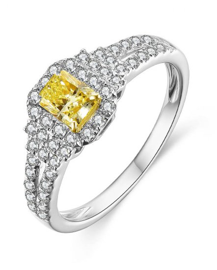MULTI TONE RADIANT DIAMOND ENGAGEMENT RING (TR4582)