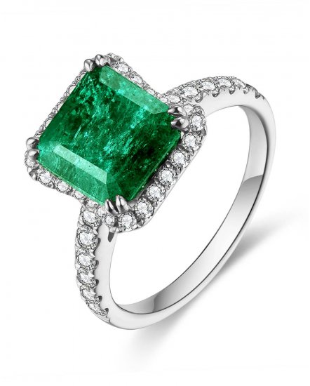 EMERALD CUT DIAMOND RING (TR4589)