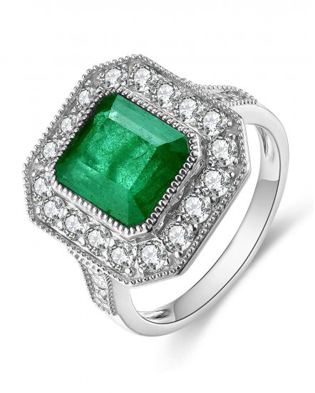 EMERALD CUT DIAMOND RING (TR4591)