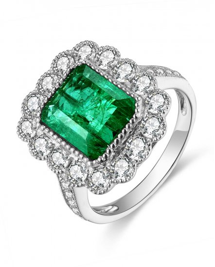 EMERALD CUT DIAMOND RING (TR4595)