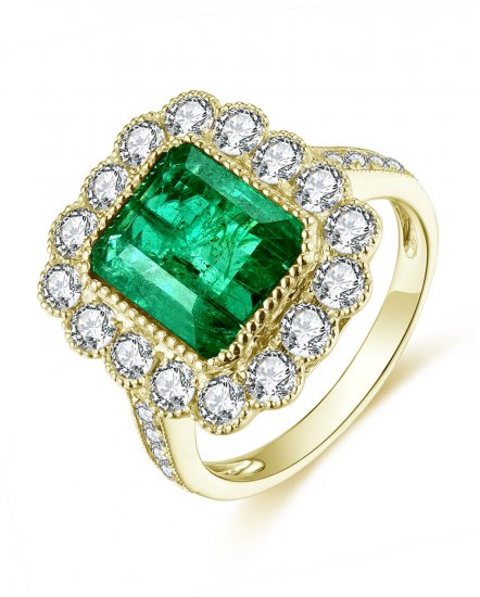 EMERALD CUT DIAMOND RING (TR4595)