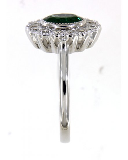 OVAL EMERALD DIAMOND RING (TR4596)