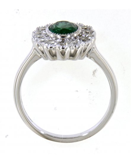 OVAL EMERALD DIAMOND RING (TR4596)