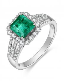 EMERALD CUT DIAMOND RING (TR4598)