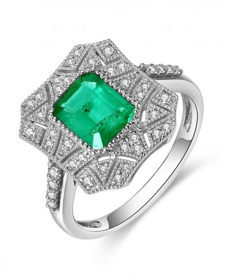 EMERALD CUT DIAMOND RING (TR4608)