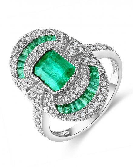 EMERALD CUT DIAMOND RING (TR4610)