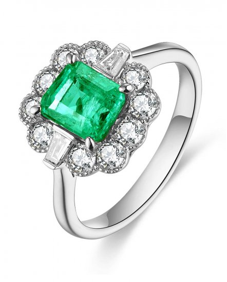 EMERALD CUT DIAMOND RING (TR4614)