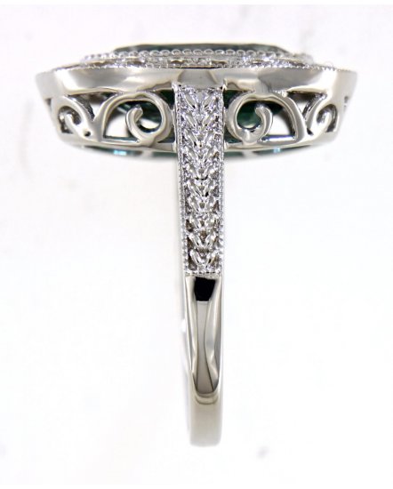 OVAL EMERALD DIAMOND RING (TR4618)