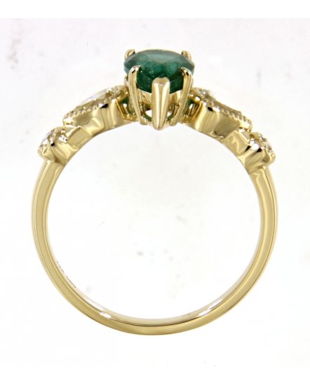 PEAR EMERALD DIAMOND RING (TR4621)