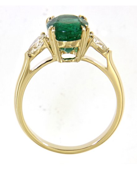 OVAL EMERALD DIAMOND RING (TR4624)