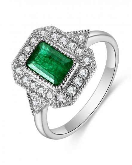 EMERALD CUT DIAMOND RING (TR4627)