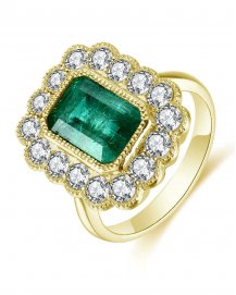 EMERALD CUT DIAMOND RING (TR4628)