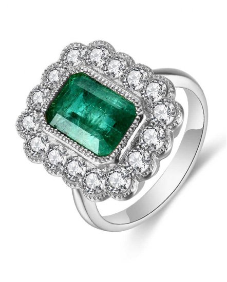 EMERALD CUT DIAMOND RING (TR4628)