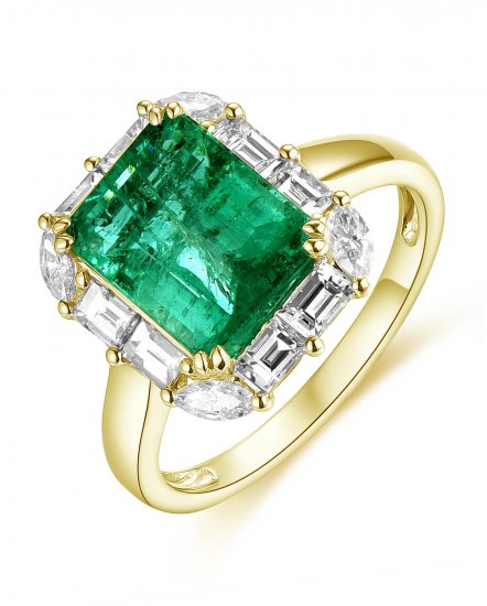 EMERALD CUT DIAMOND RING (TR4630)