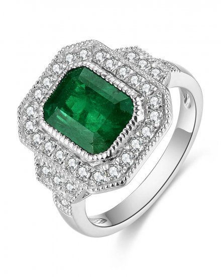 EMERALD CUT DIAMOND RING (TR4636)