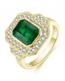 EMERALD CUT DIAMOND RING (TR4636)