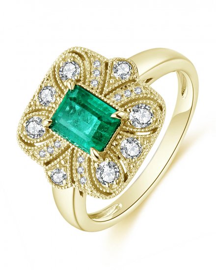 EMERALD CUT DIAMOND RING (TR4642)