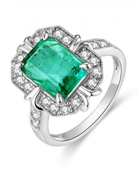 EMERALD CUT DIAMOND RING (TR4643)