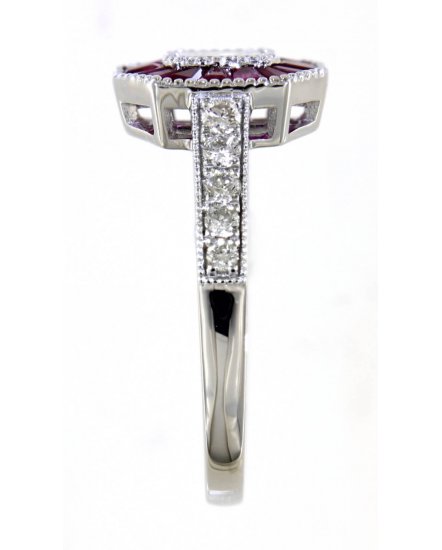 OCTAGON STYLE RUBY DIAMOND RING (TR4647)