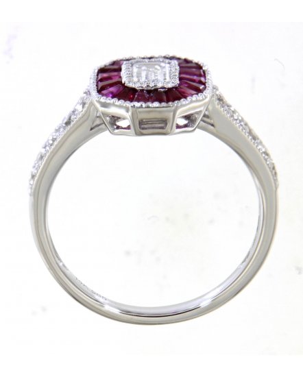 OCTAGON STYLE RUBY DIAMOND RING (TR4647)