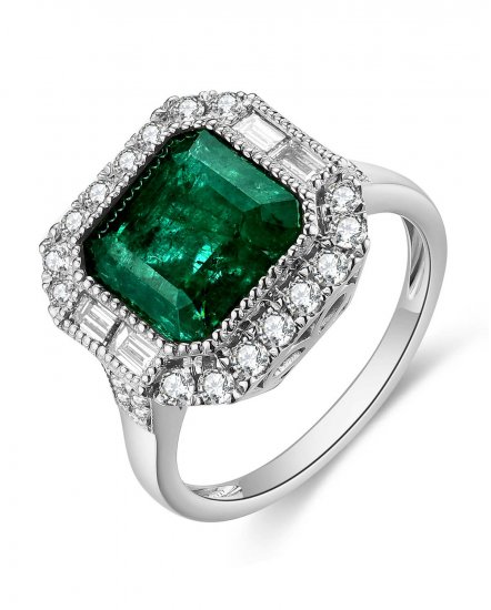 EMERALD CUT DIAMOND RING (TR4651)
