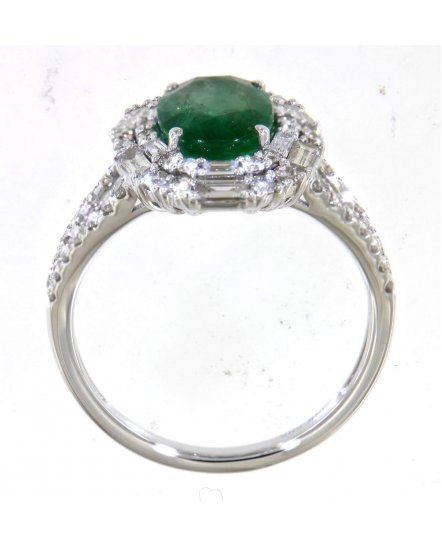 OVAL EMERALD DIAMOND RING (TR4652)