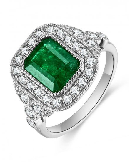 EMERALD CUT DIAMOND RING (TR4654)