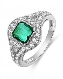 EMERALD CUT DIAMOND RING (TR4655)