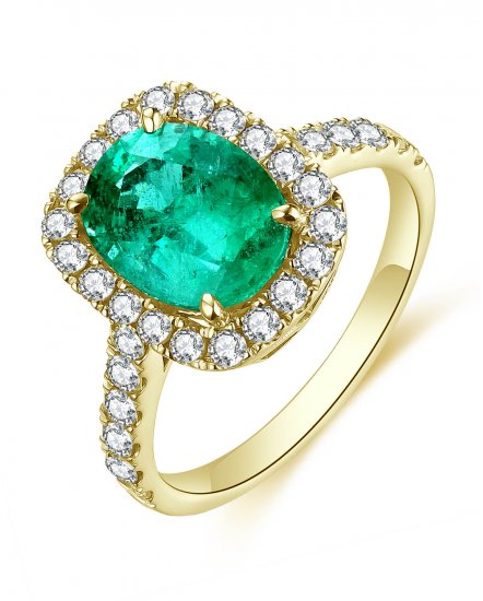 OVAL EMERALD DIAMOND RING (TR4660)