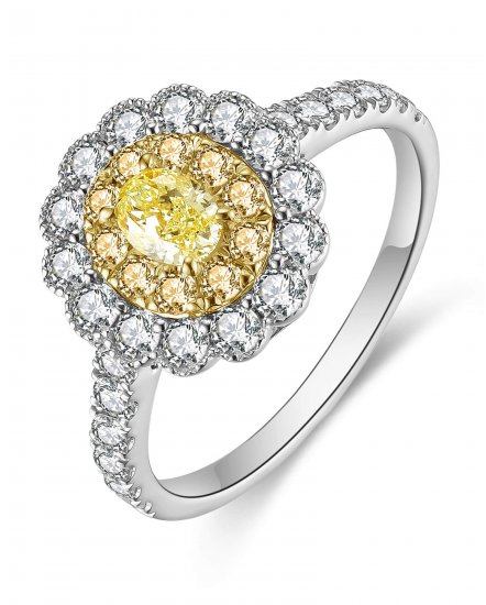 MULTI TONE OVAL DIAMOND ENGAGEMENT RING (TR4667)