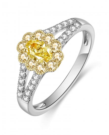 MULTI TONE OVAL DIAMOND ENGAGEMENT RING (TR4670)