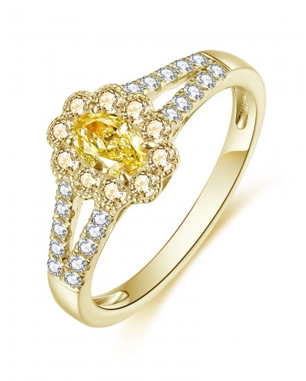 MULTI TONE OVAL DIAMOND ENGAGEMENT RING (TR4670)