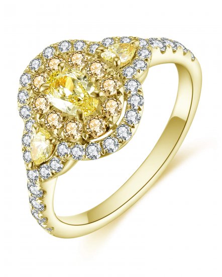 MULTI TONE OVAL DIAMOND ENGAGEMENT RING (TR4671)