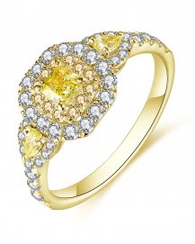 MULTI TONE CUSHION DIAMOND ENGAGEMENT RING (TR4672)