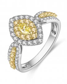 MULTI TONE MARQUISE DIAMOND ENGAGEMENT RING (TR4674)