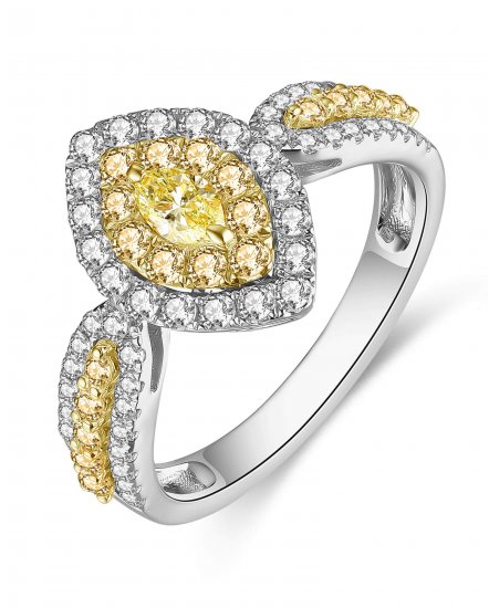 MULTI TONE MARQUISE DIAMOND ENGAGEMENT RING (TR4674)