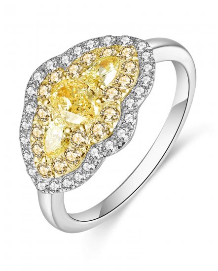 MULTI TONE OVAL DIAMOND ENGAGEMENT RING (TR4675)