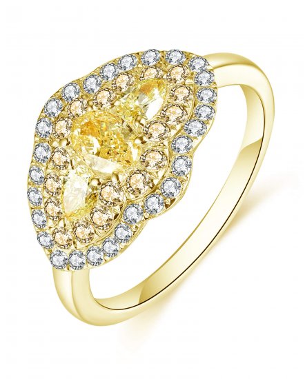 MULTI TONE OVAL DIAMOND ENGAGEMENT RING (TR4675)