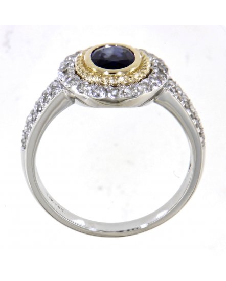 OVAL SAPPHIRE DIAMOND RING (TR4680)