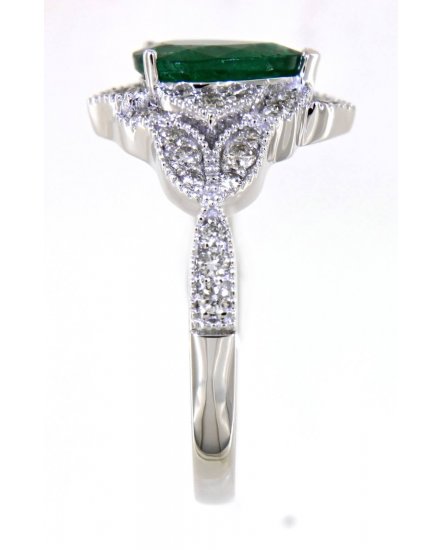 PEAR EMERALD DIAMOND RING (TR4683)