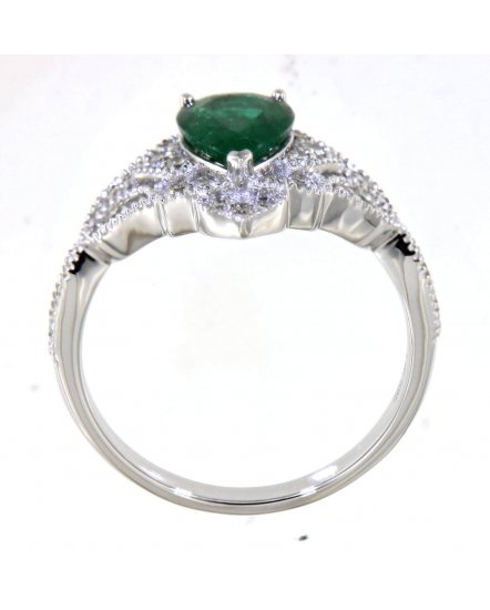 PEAR EMERALD DIAMOND RING (TR4683)