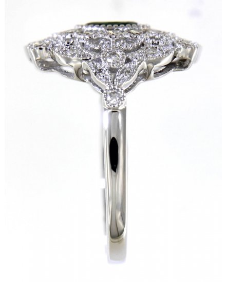 OVAL EMERALD DIAMOND RING (TR4684)