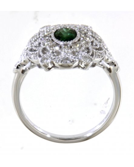OVAL EMERALD DIAMOND RING (TR4684)