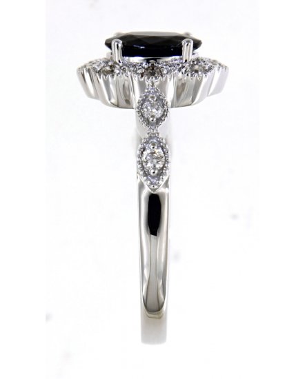 OVAL SAPPHIRE DIAMOND RING (TR4686)