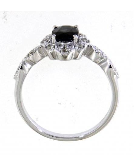 OVAL SAPPHIRE DIAMOND RING (TR4686)