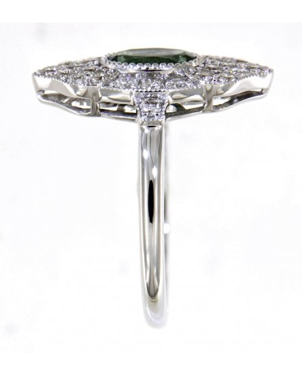 OVAL EMERALD DIAMOND RING (TR4689)